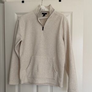 Gap men Cream Quarter-Zip fleece Pullover